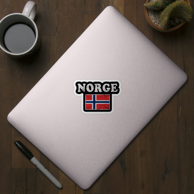 Norge Norway Flag Norwegian Retro Distressed by E